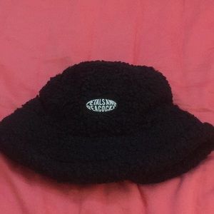 COPY - Petals and Peacocks black sherpa bucket hat